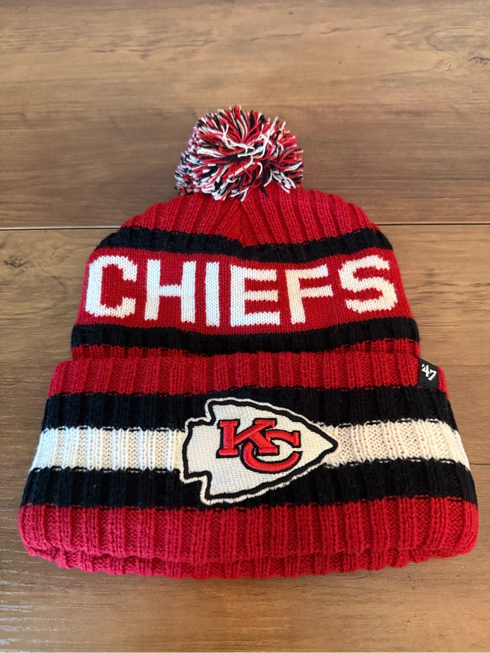 47 Brand Kansas City Chiefs Red Pom Beanie Knit Hat